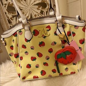 Sweet & Juicy Couture Yellow Tote with Strawberry Design❣️